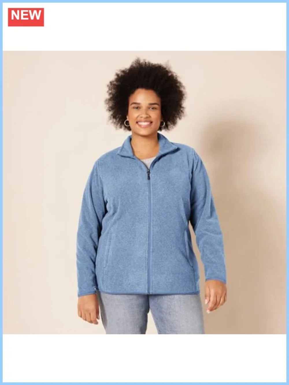 Classic-Fit Full-Zip Polar Soft Fleece Jacket Outerwear Coat with Cuffs